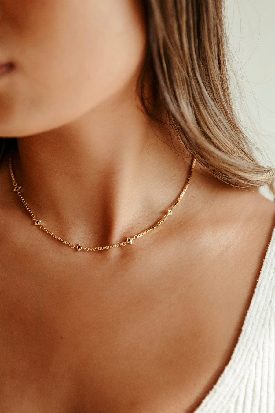 【Monday Edition】VINE CHAIN NECKLACE Stardust Necklace - Black Spinel