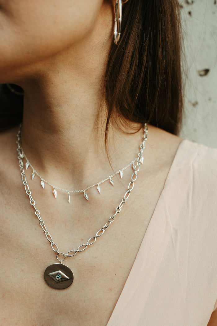 sterling silver and london blue topaz eve thick pendant chain necklace sierra winter