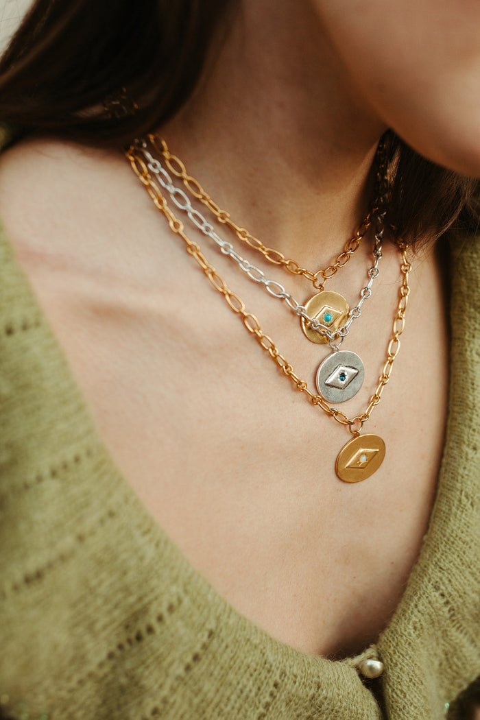 sterling silver and london blue topaz eve thick pendant chain necklace sierra winter