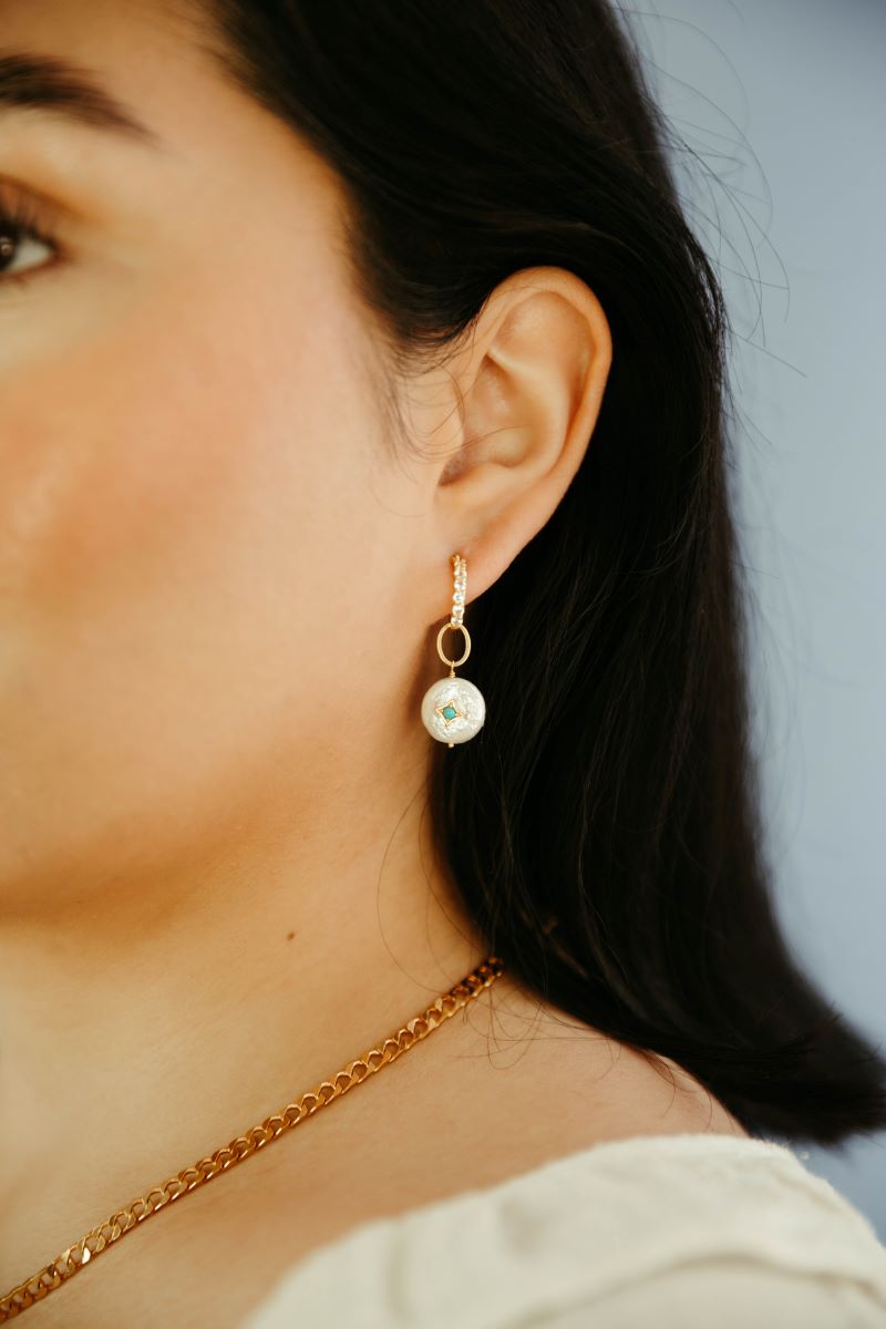 sierra winter freshwater pearl daisy necklace earring charm pendant