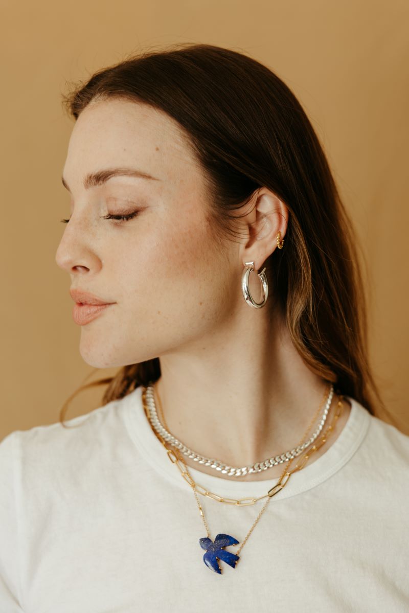 sierra winter thick silver curb chain willie necklace