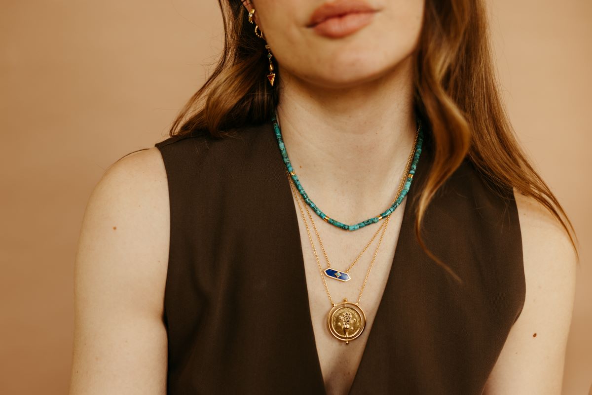 gold vermeil and lapis catalina bar necklace sierra winter