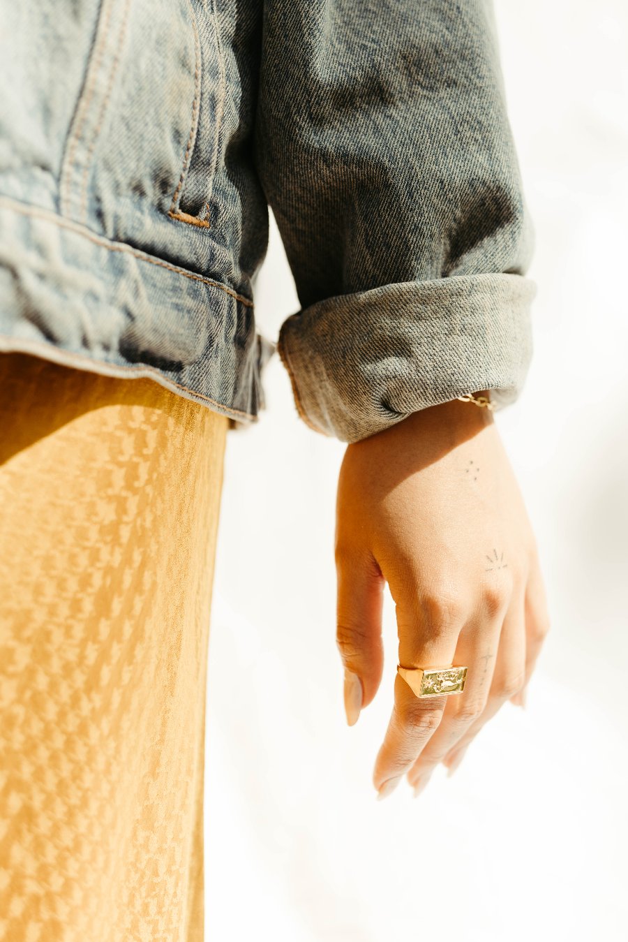 gold vermeil and white topaz horse statement ring Mustang Ring