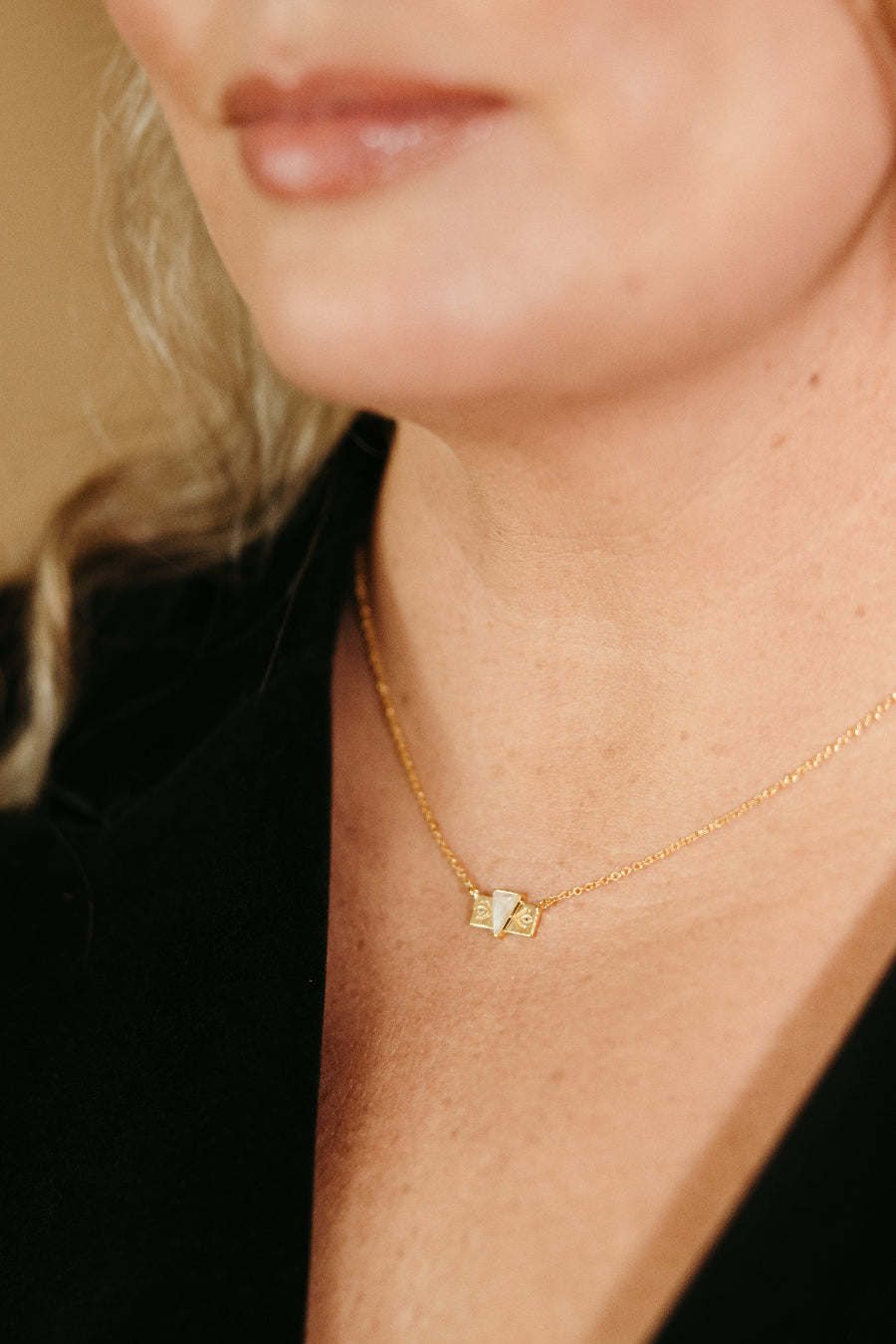 gold vermeil and moonstone Irid pendant necklace