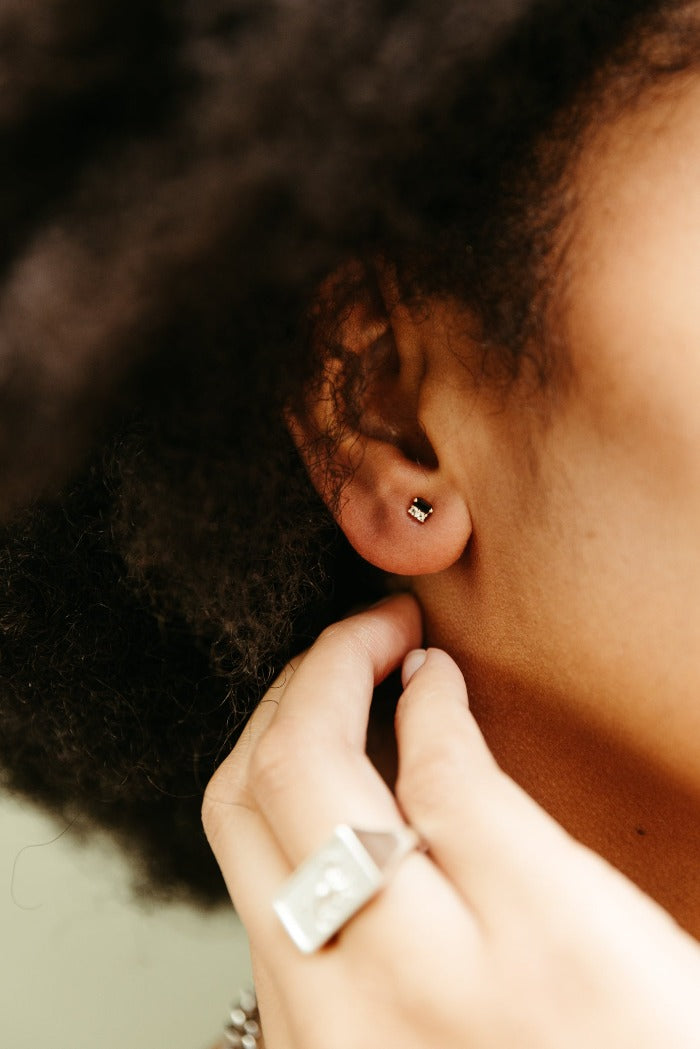 sierra winter black and white after hours stud earrings