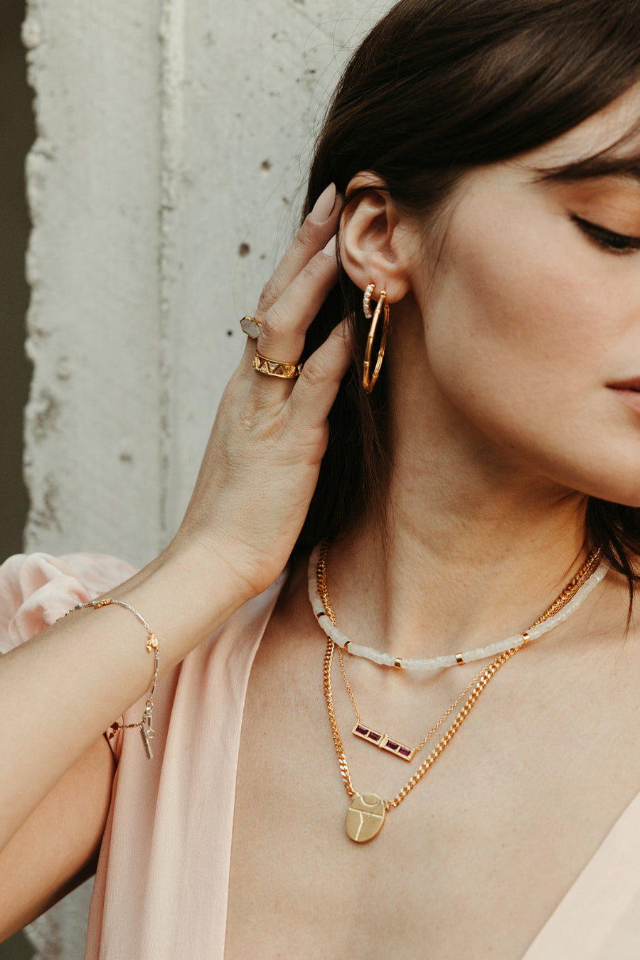 sierra winter rainbow moonstone beaded afterglow necklace