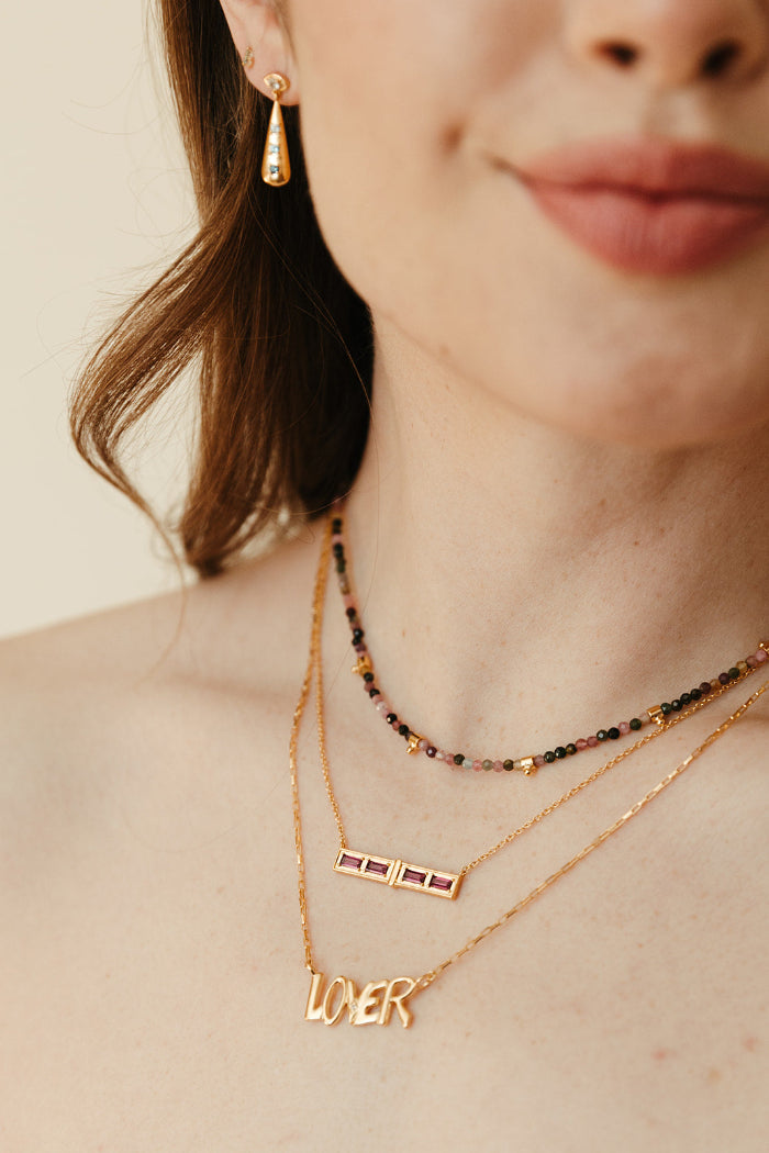 gold vermeil and rhodolite bar pendant necklace sierra winter