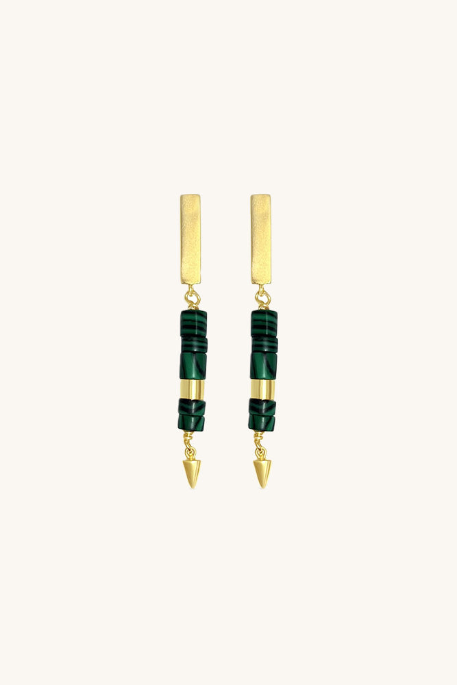 Boa Beaded Malachite Earrings Sierra Winter