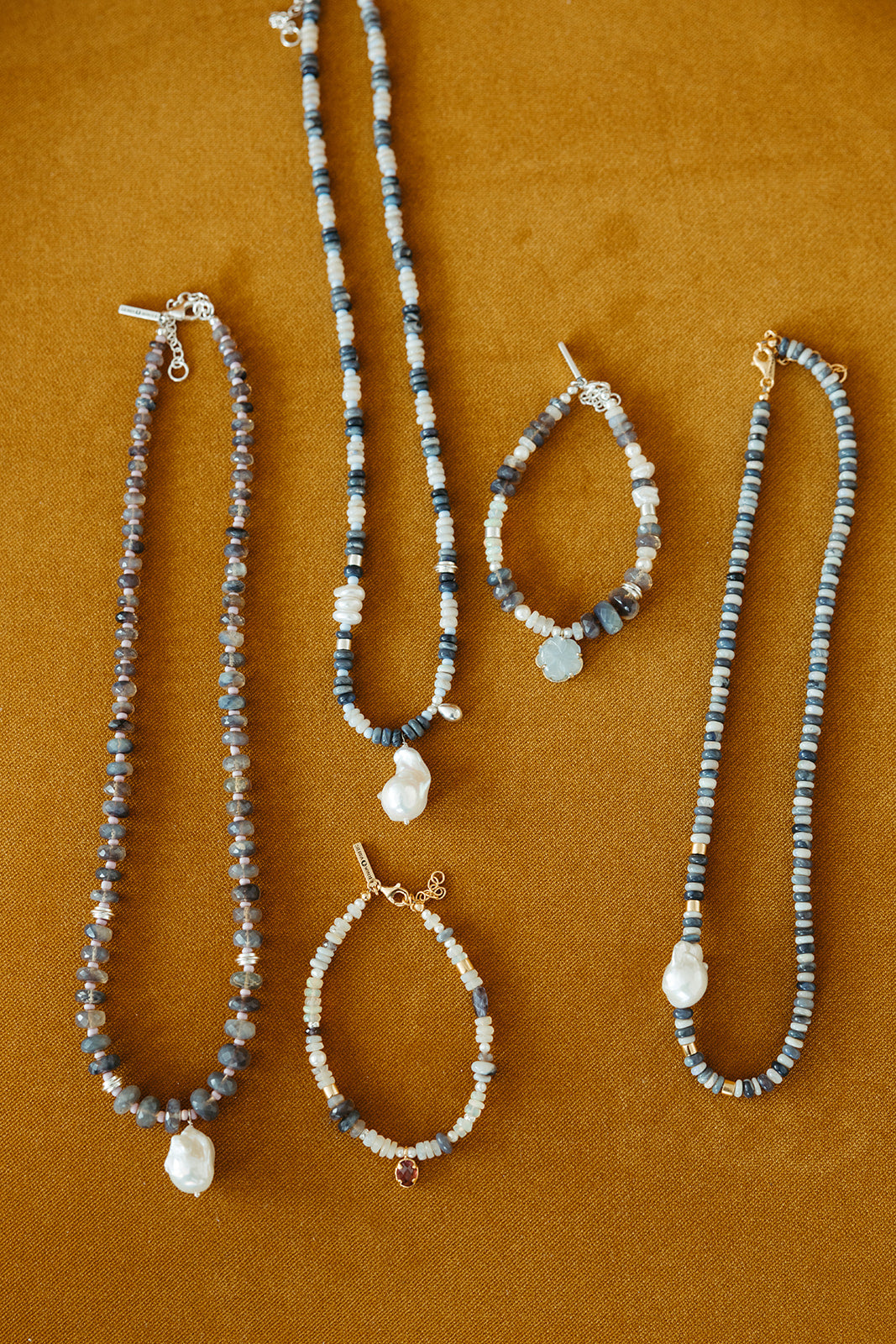 handmade beaded australian opal necklace sierra winter