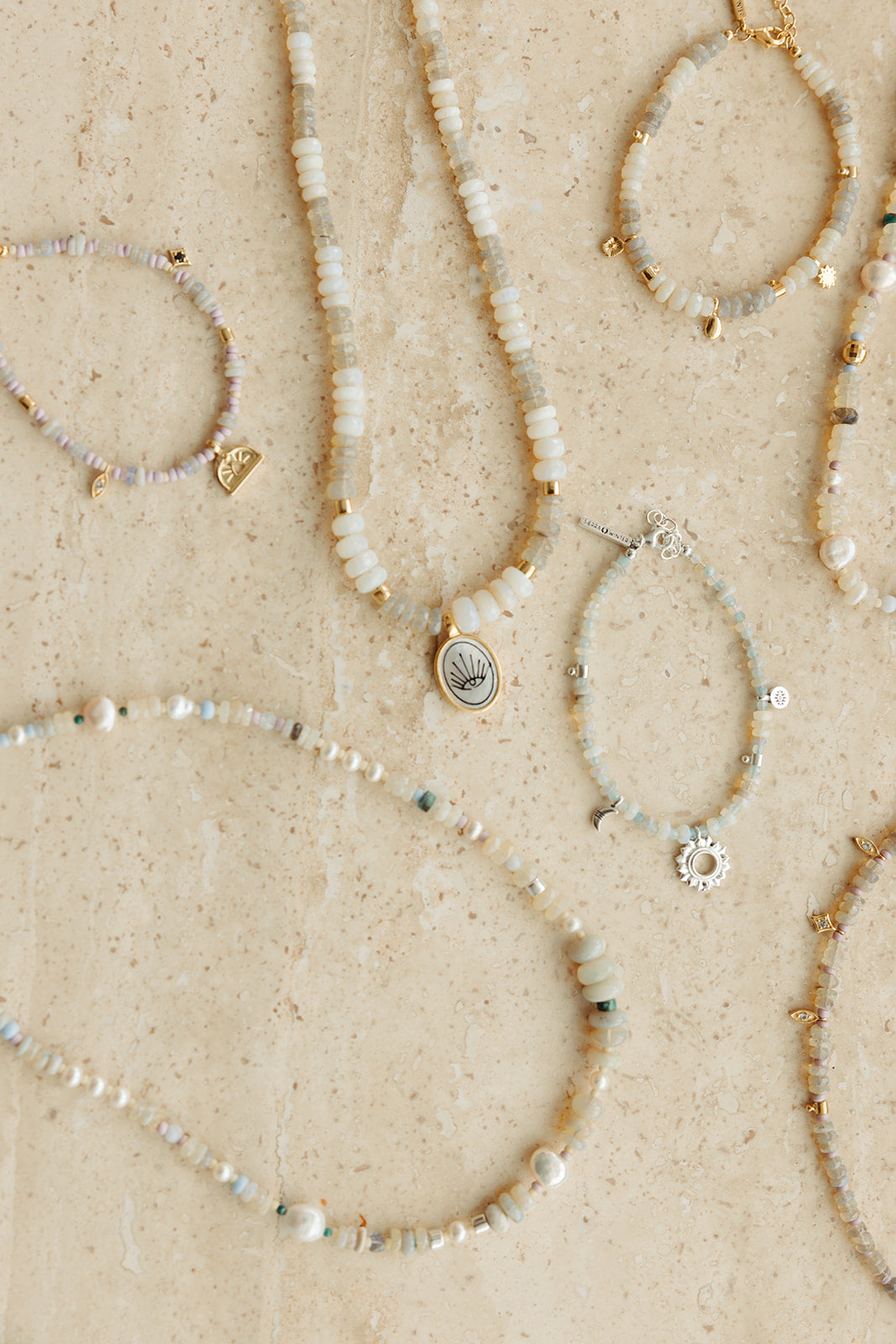 handmade beaded australian opal necklace sierra winter