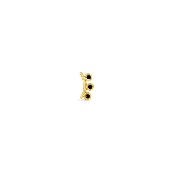 gold and black spinel curved stevie single earring sierra winter