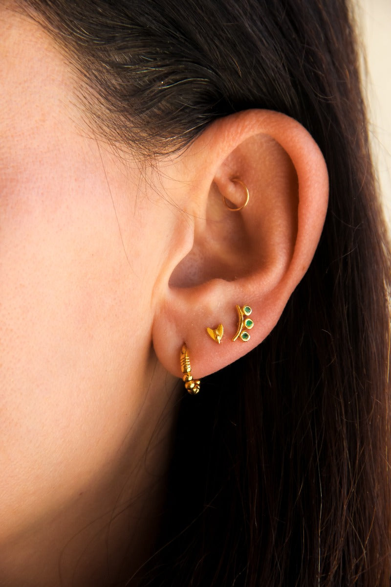 gold and emerald curved stevie  earrings sierra winter