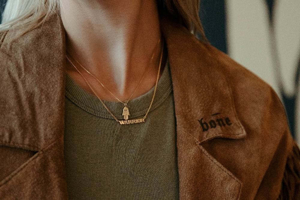 sierra winter gold vermeil hamsa necklace