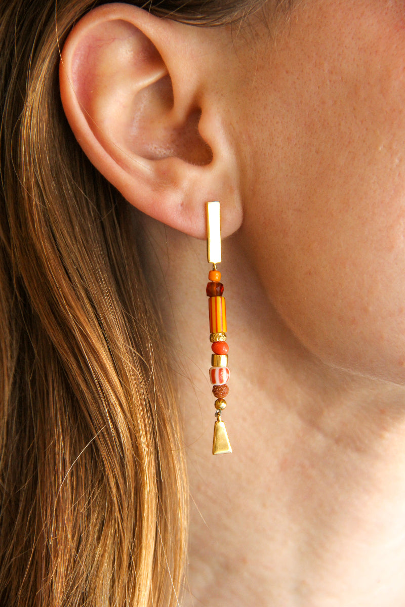 sierra winter handmade beaded gold sedona drop earrings