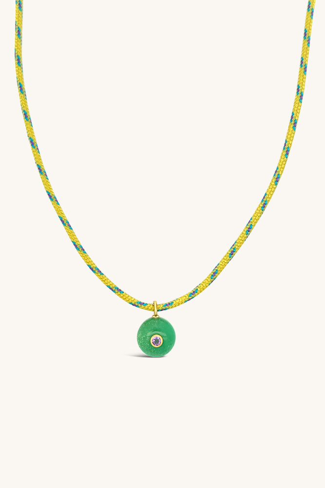 Gemdrop Cord Necklace - Chartreuse