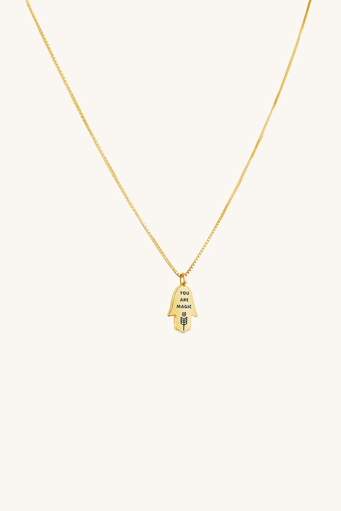 sierra winter gold vermeil hamsa necklace