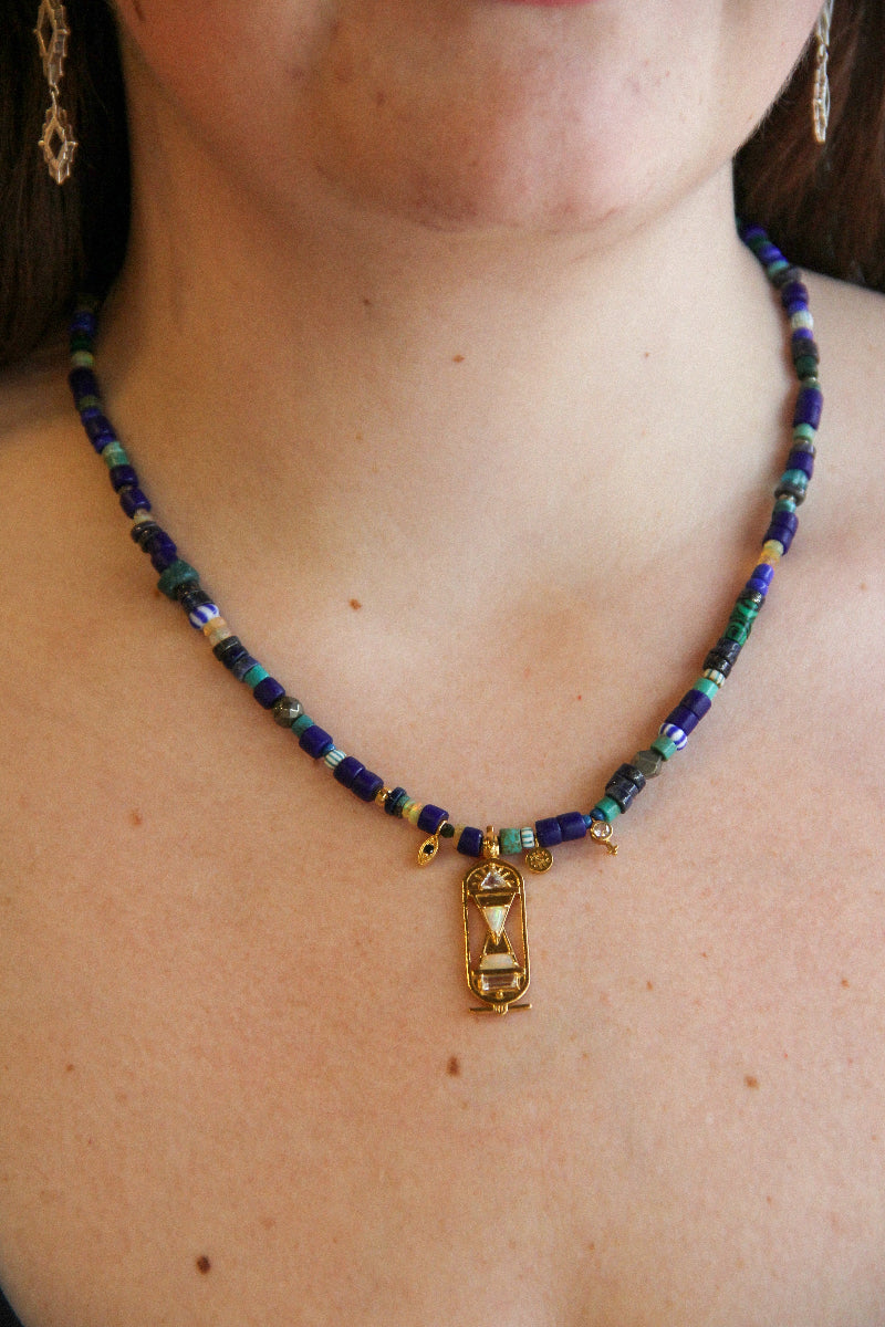 beaded handmade lapis mykonos necklace sierra winter