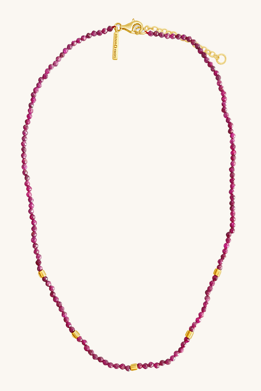 sierra winter liza ruby beaded chain necklace
