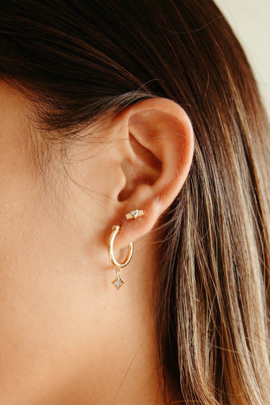 sierra winter gold vermeil and white topaz nova stud earrings