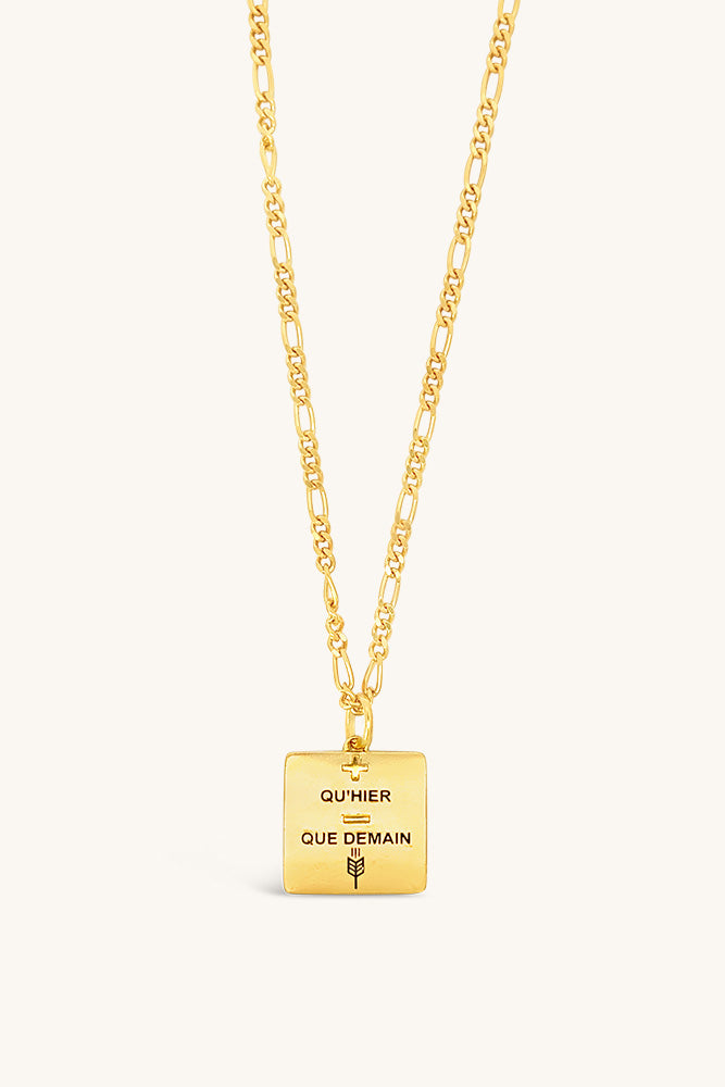 love token necklace inscribed french inspired gold opal