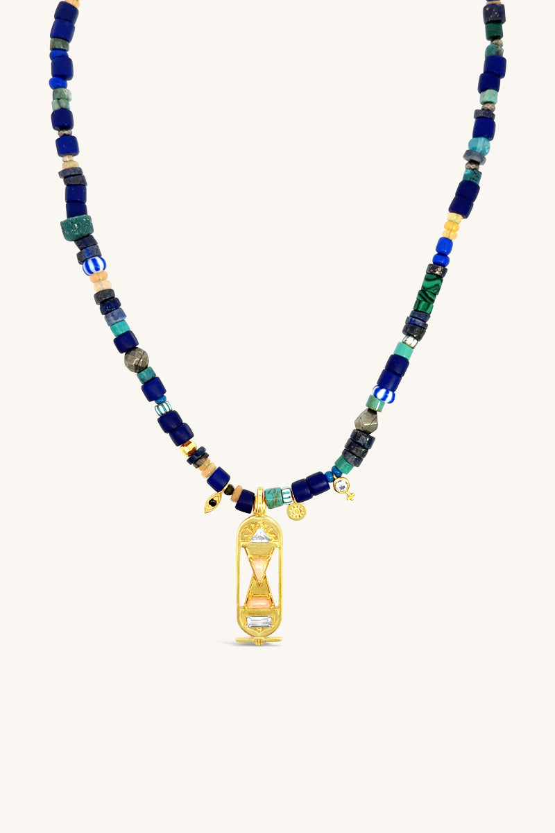 beaded handmade lapis mykonos necklace sierra winter