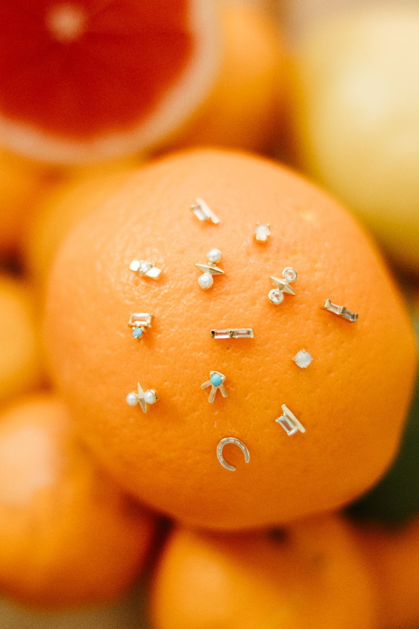 sierra winter dainty gold vermeil turquoise studs prairie star earrings