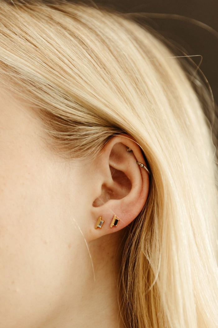 Shadow Earrings Black Spinel