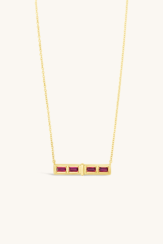 gold vermeil and rhodolite bar pendant necklace sierra winter