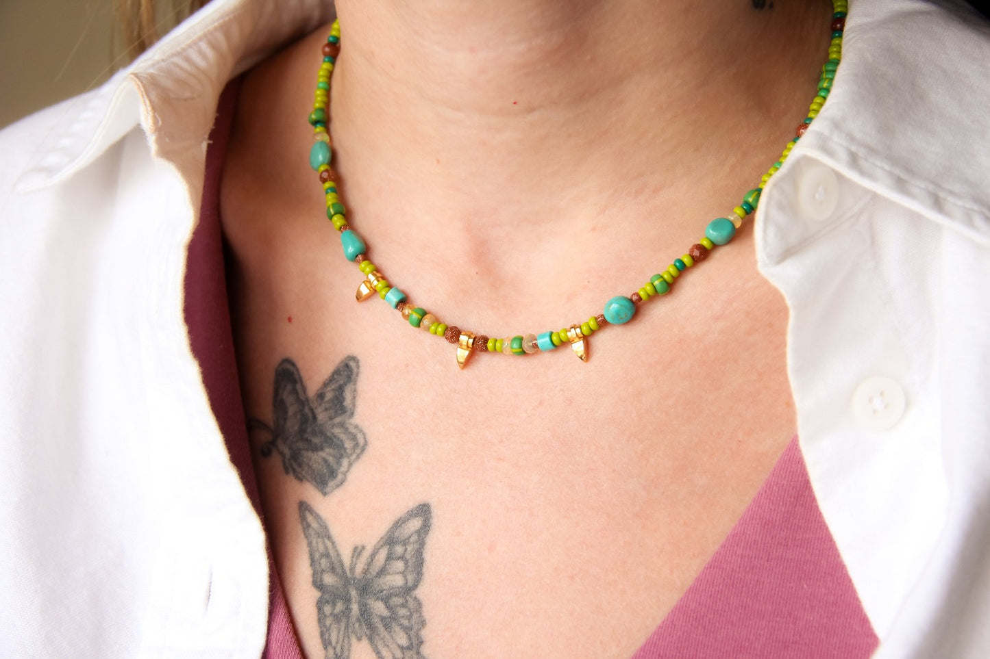 funky fresh handmade beaded necklace sierra winter