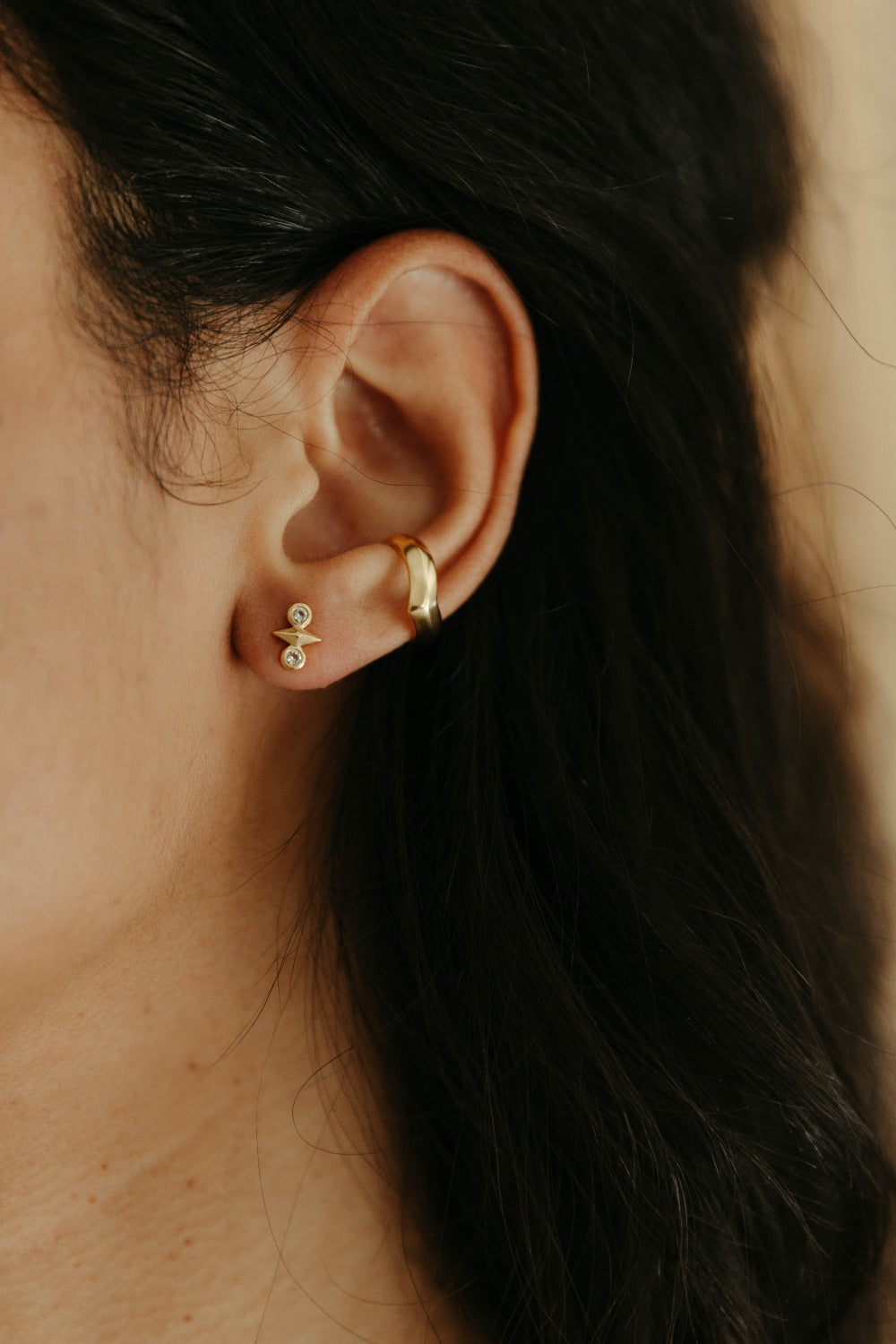 sierra winter gold vermeil white topaz atlas stud earrings