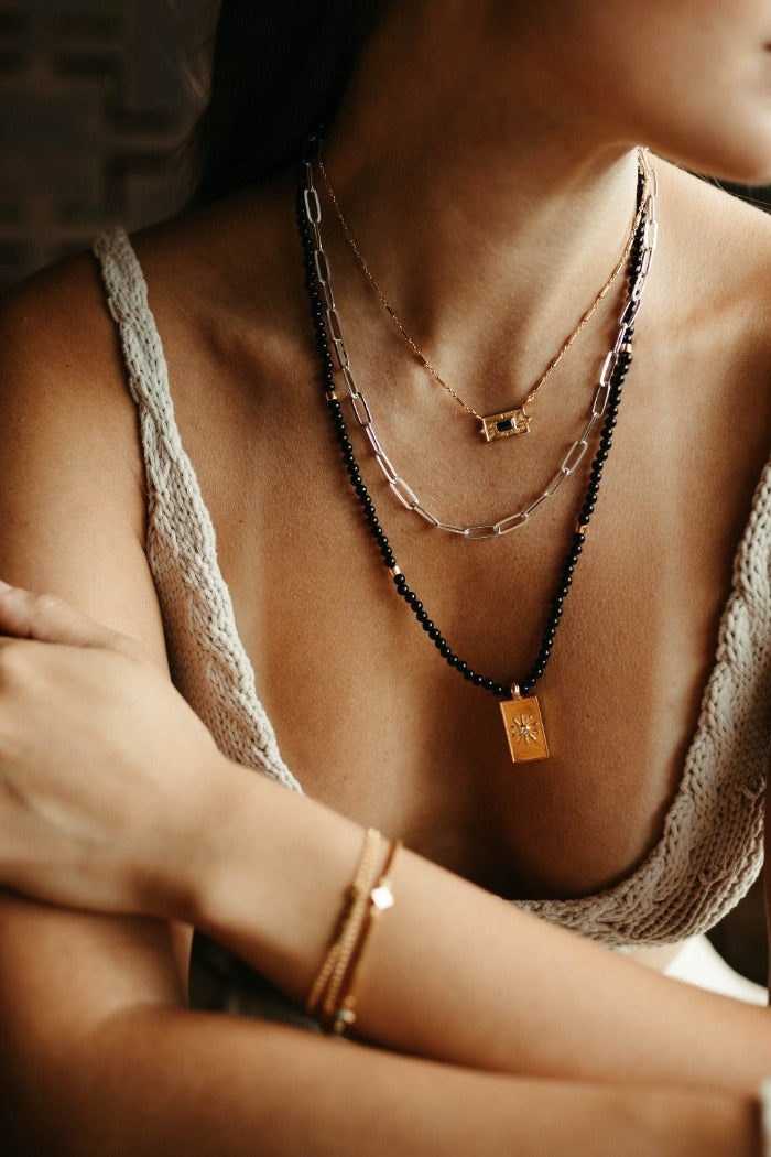 the hank silver paperclip link chain necklace