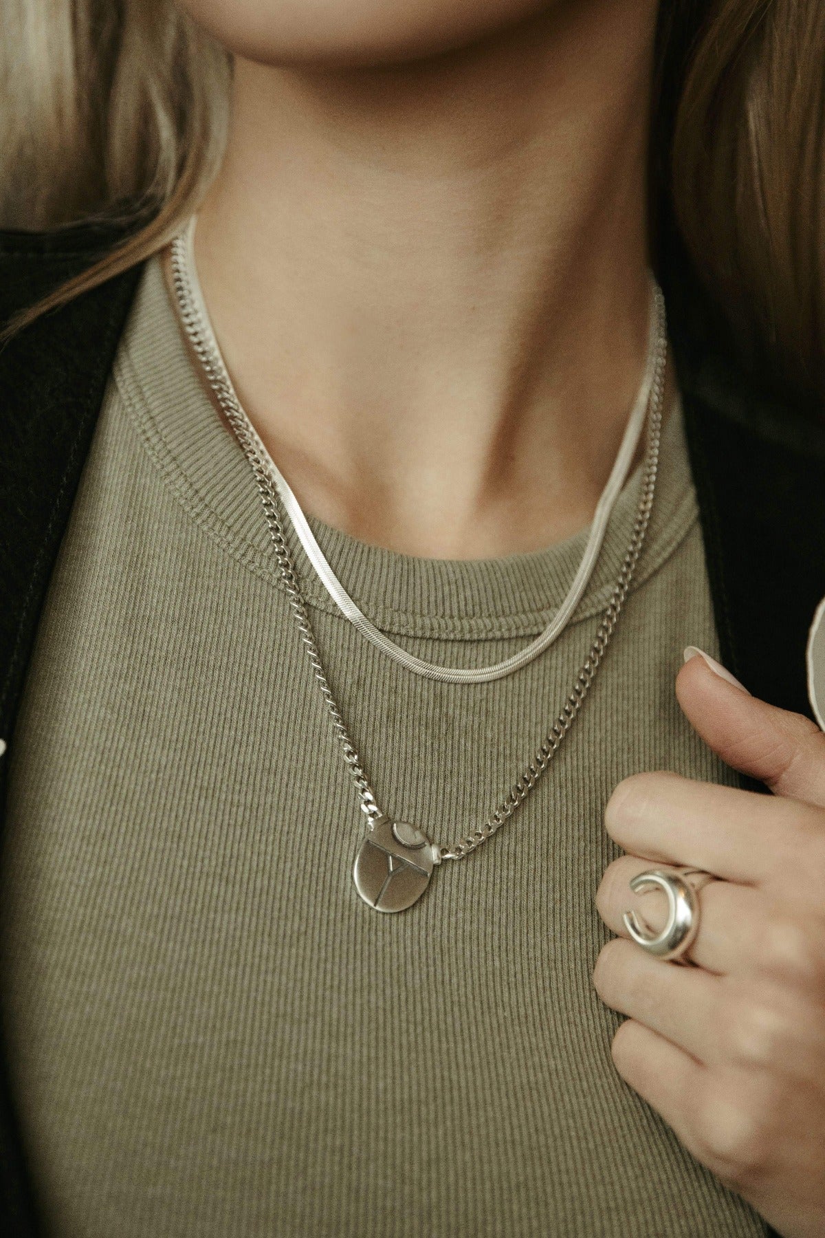 sierra winter jewelry sterling silver revival scarab necklace