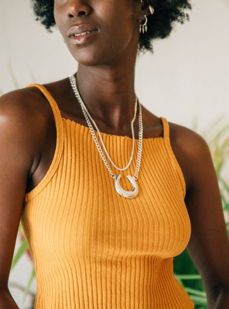 sierra winter silver easy rider horseshoe chain necklace