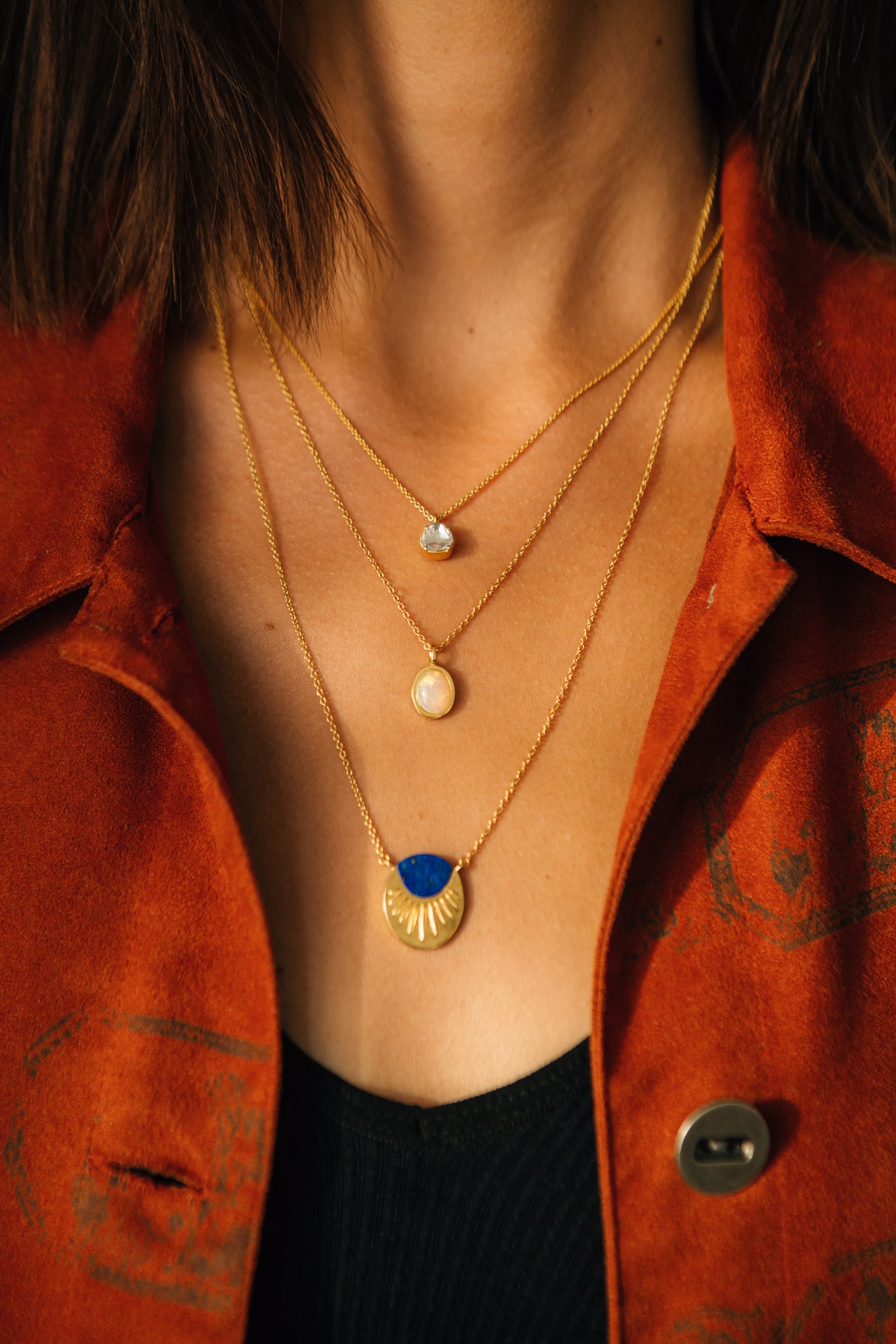 .5 carat diamond necklace yellow gold
