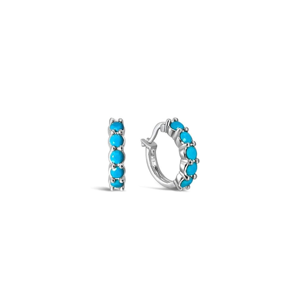 Karma Hoop Earrings - Turquoise