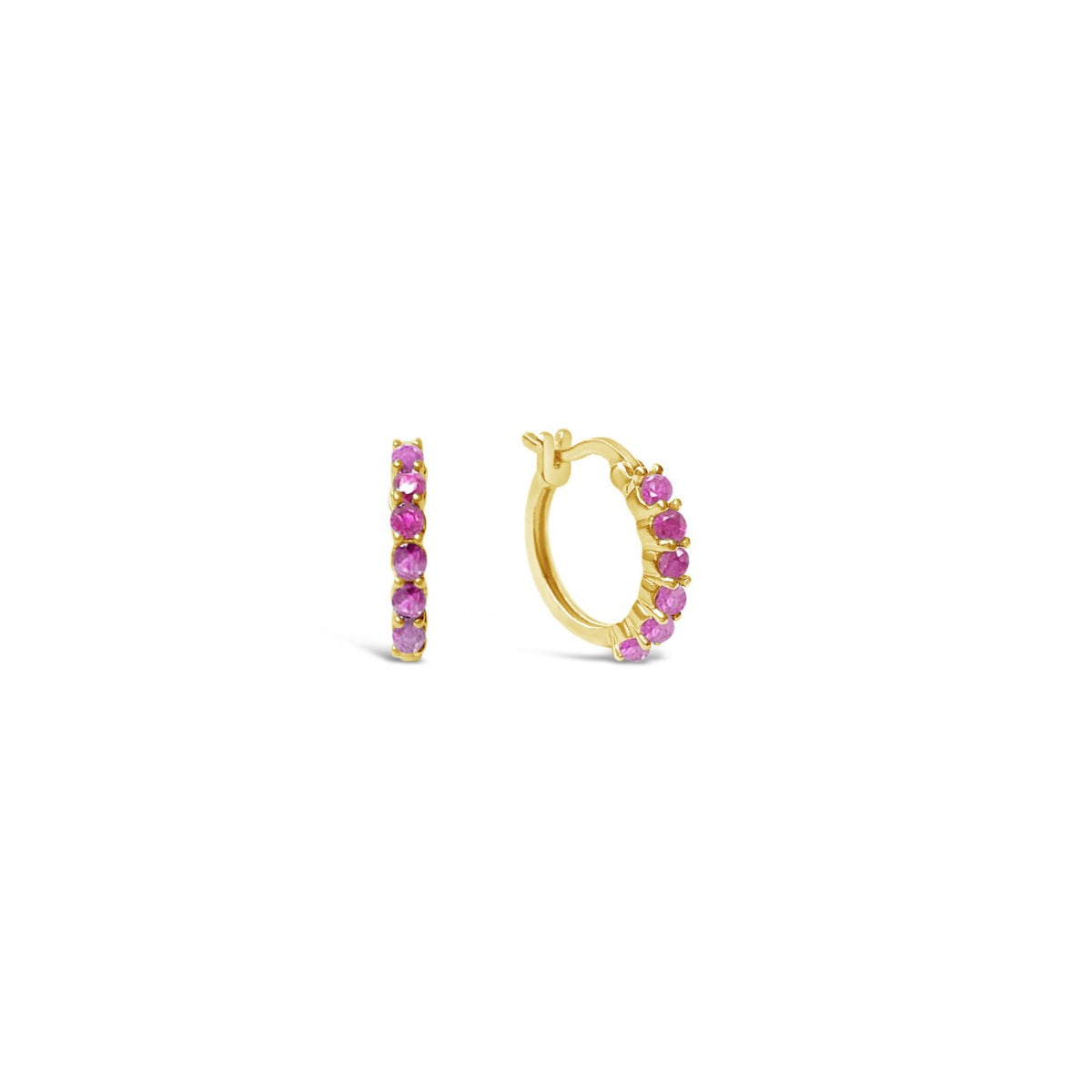 Karma Hoop Earrings - Pink Sapphire