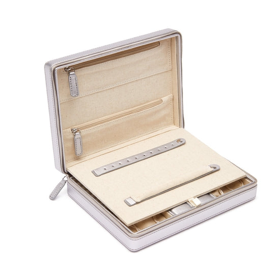 Luna Travel Jewelry Case, Silver