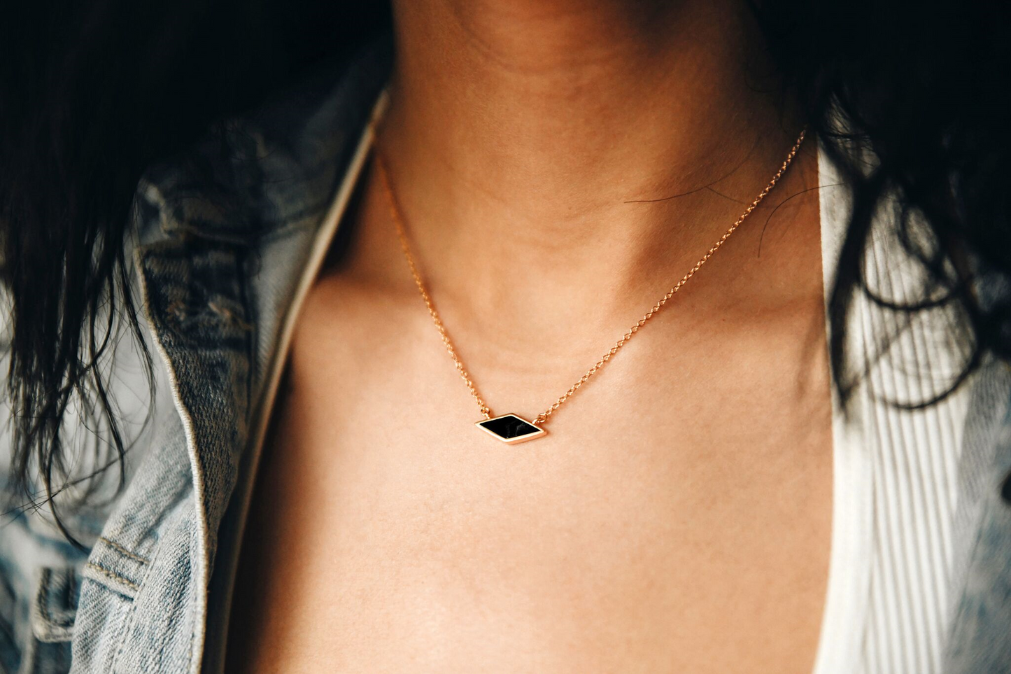 black onyx gold sahara necklace