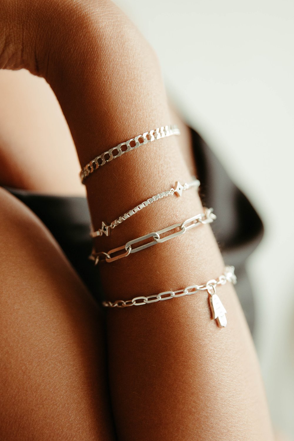 sierra winter silver paperclip chain hank bracelet