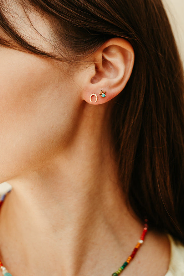 sierra winter gold horseshoe earrings