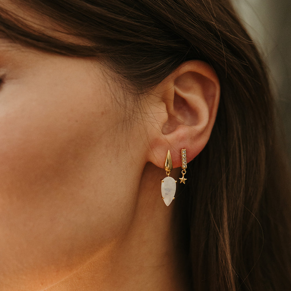 
                      
                        gold and white topaz french 75 earrings with star dangle sierra winter
                      
                    