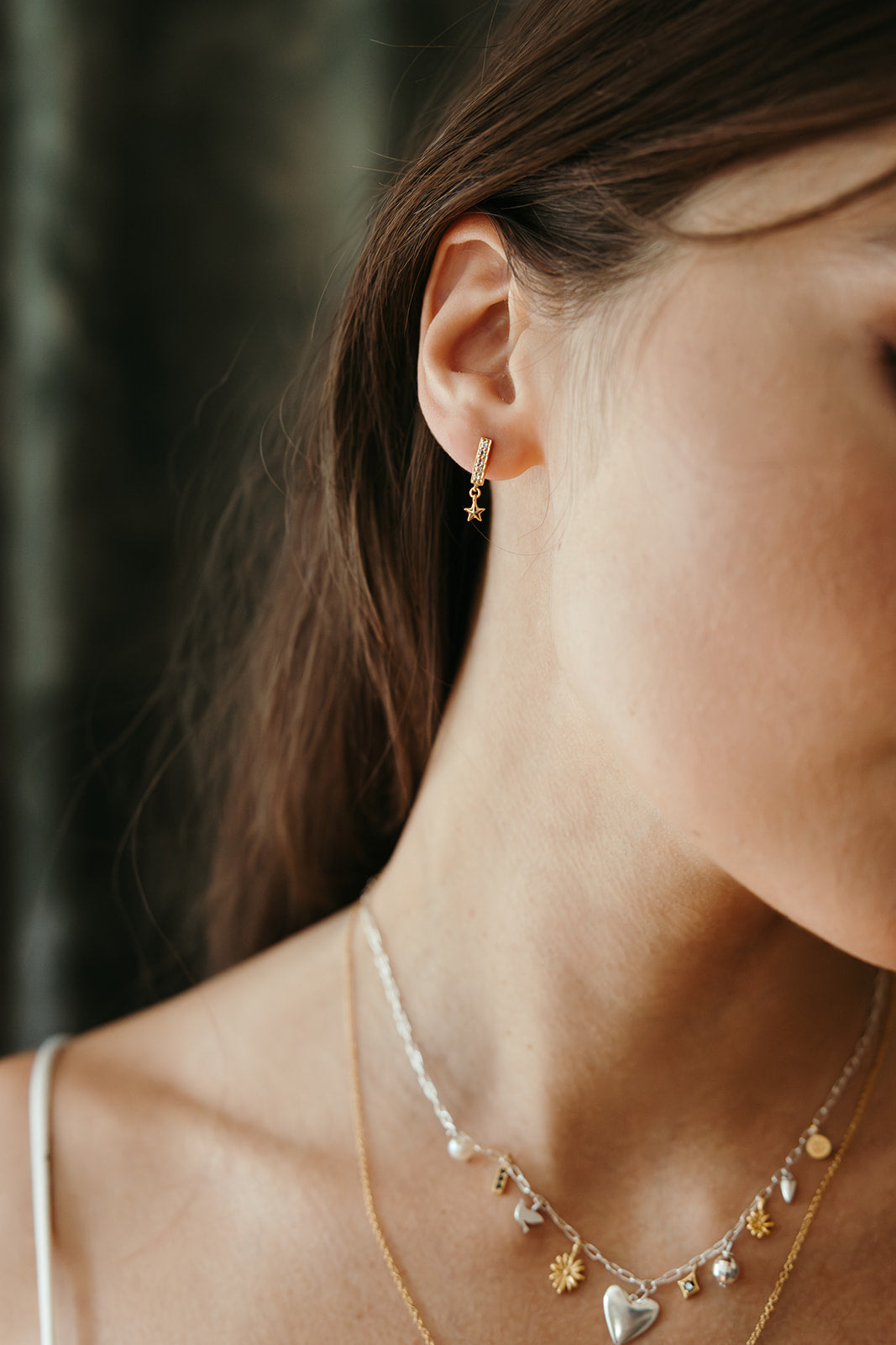 gold and white topaz french 75 earrings with star dangle sierra winter