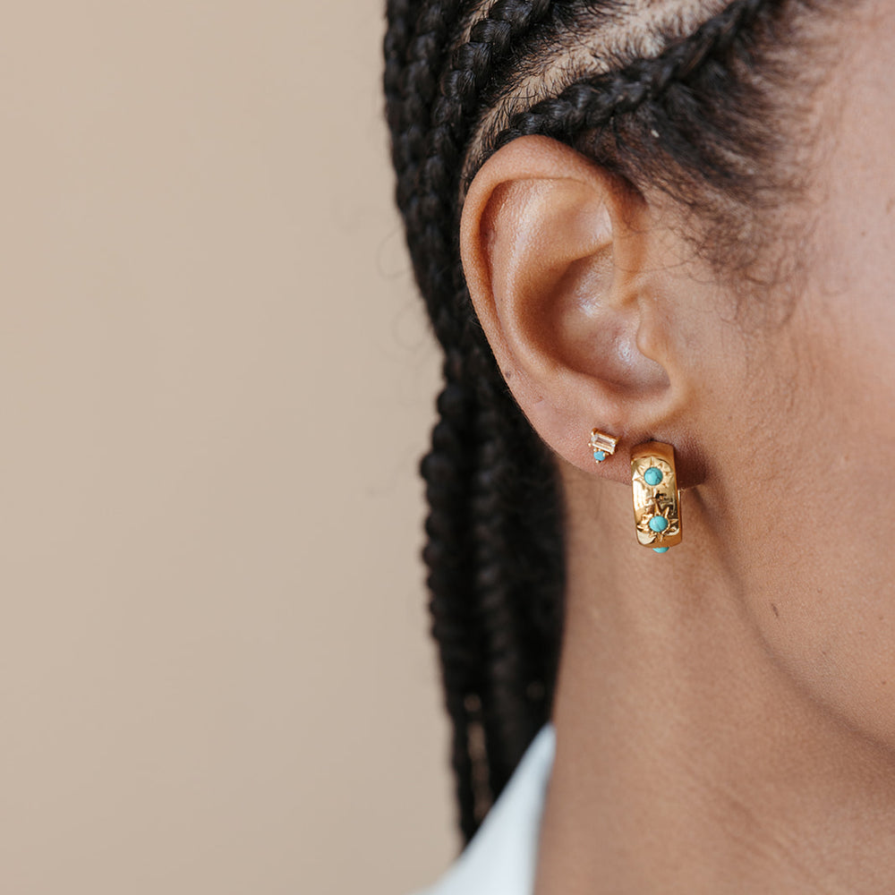 sierra winter gold and turquoise thick small eve hoops