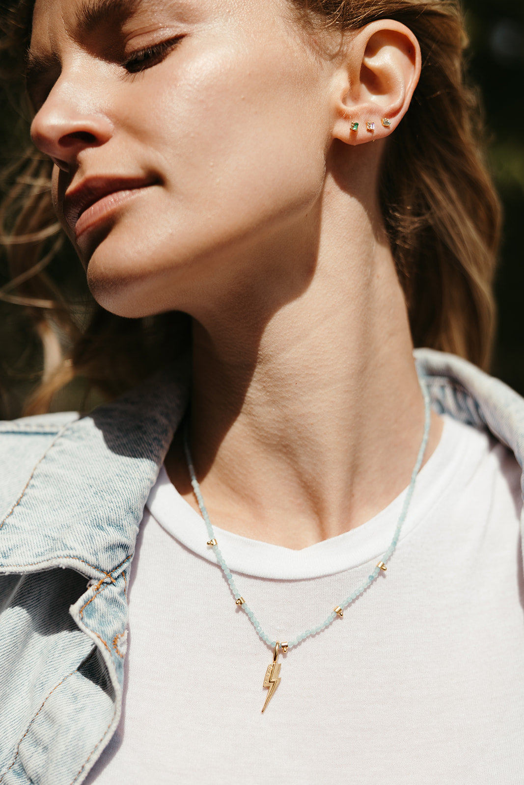 aurora aquamarine and gold beaded necklace sierra winter