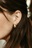 sierra winter eve thick gold vermeil hoop earrings hoops with pearls