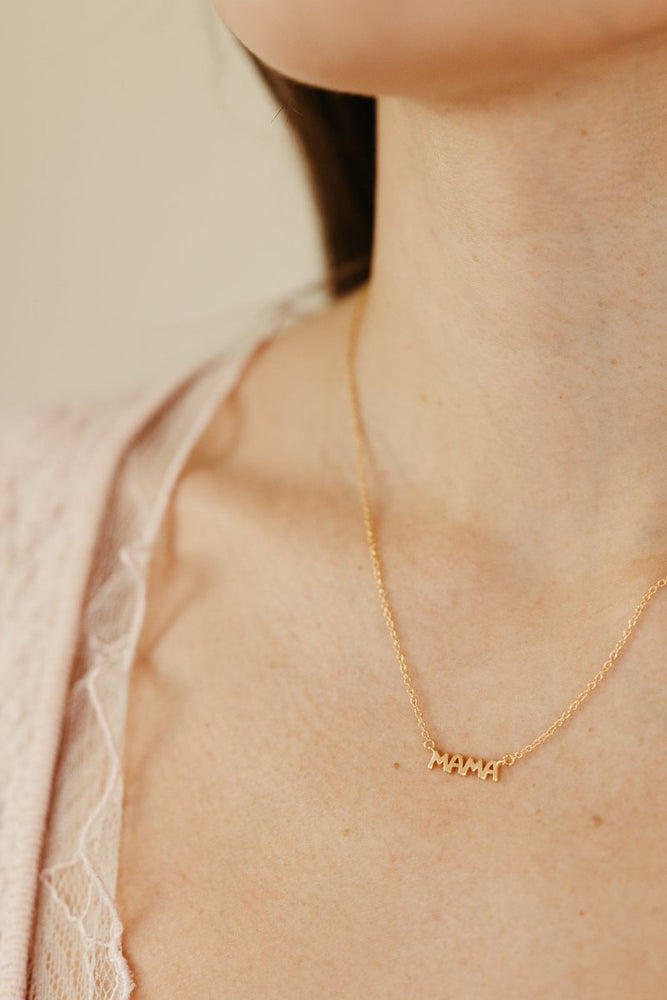 dainty gold mama necklace jewelry for mom