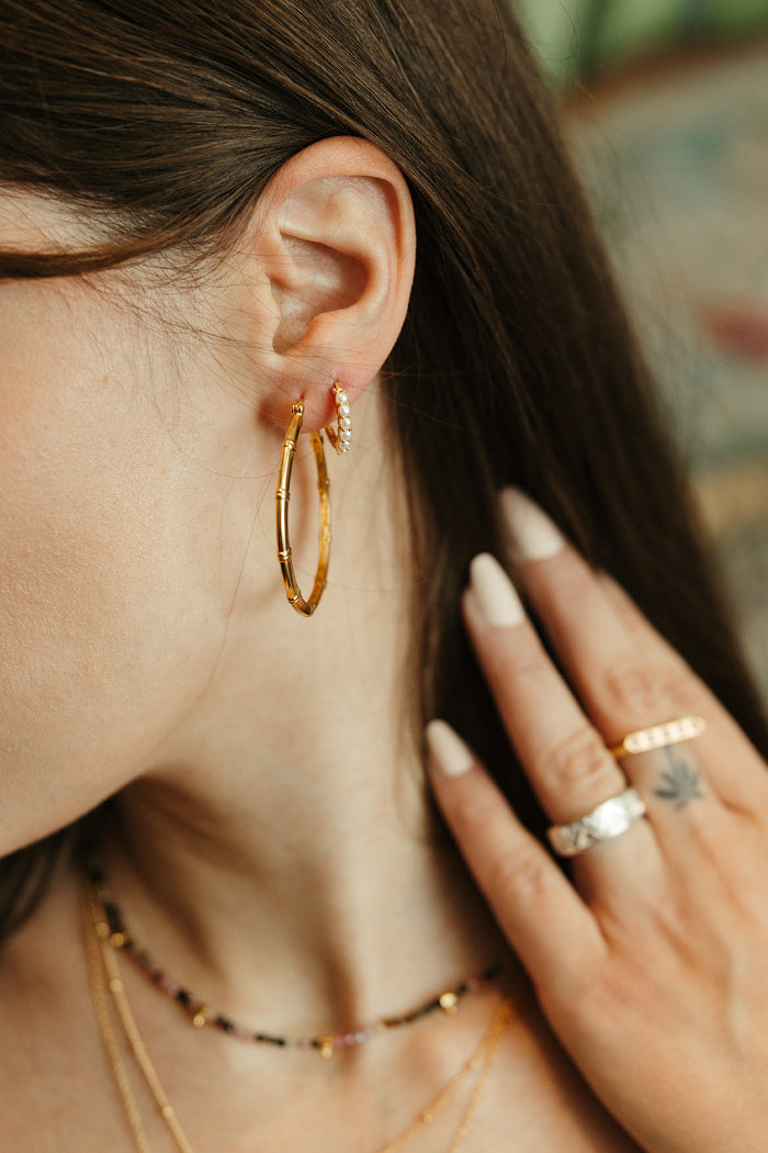 【HYERES LOR】22SS★ Essence 14K mele hoop Earrings HYERES LOR】22SS☆ Essence 14K mele hoop Earrings