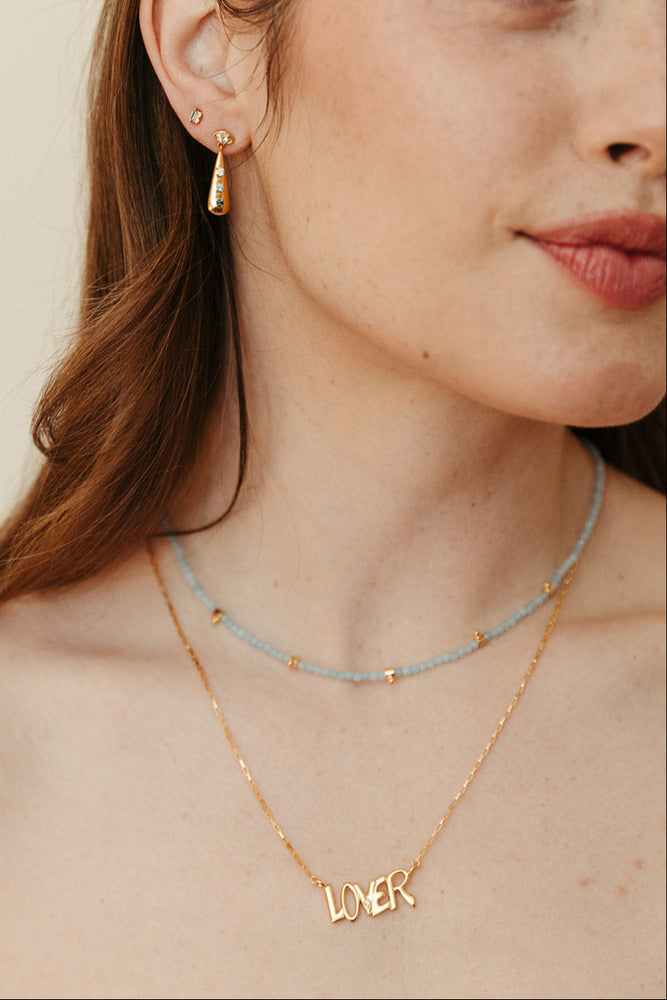 aurora aquamarine and gold beaded necklace sierra winter