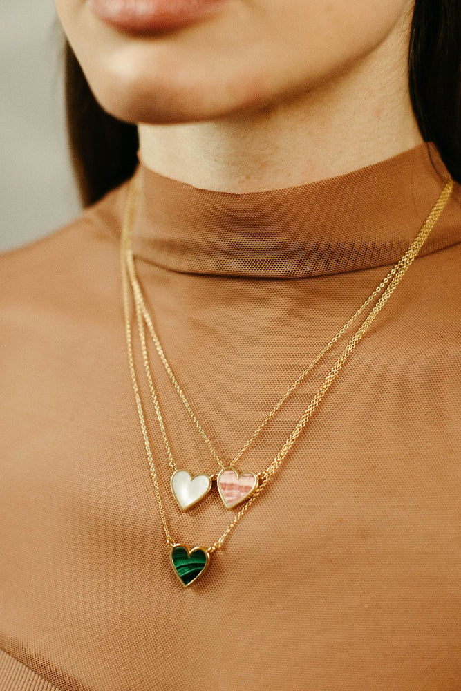 
                      
                        gold vermeil and rhodochrosite heart pendant Lovestruck Necklace
                      
                    