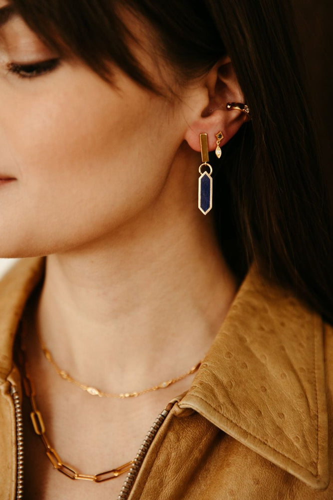 
                      
                        Sierra Winter Night Moves Gold Vermeil Lapis Drop Earrings
                      
                    